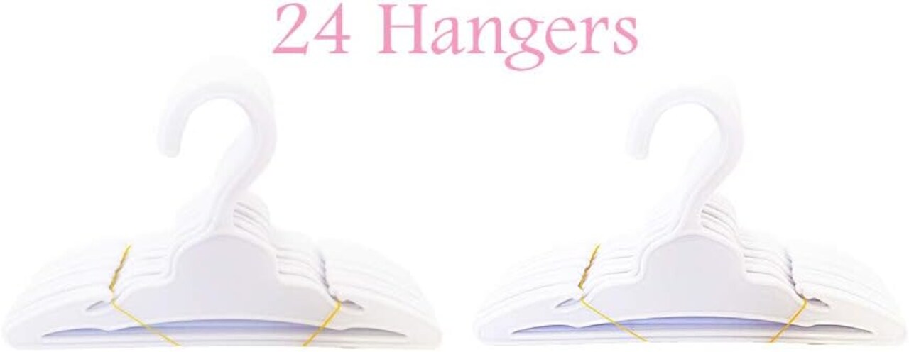 24 White Hangers for 18 Inch Doll Clothes- Doll Clothes Hangers